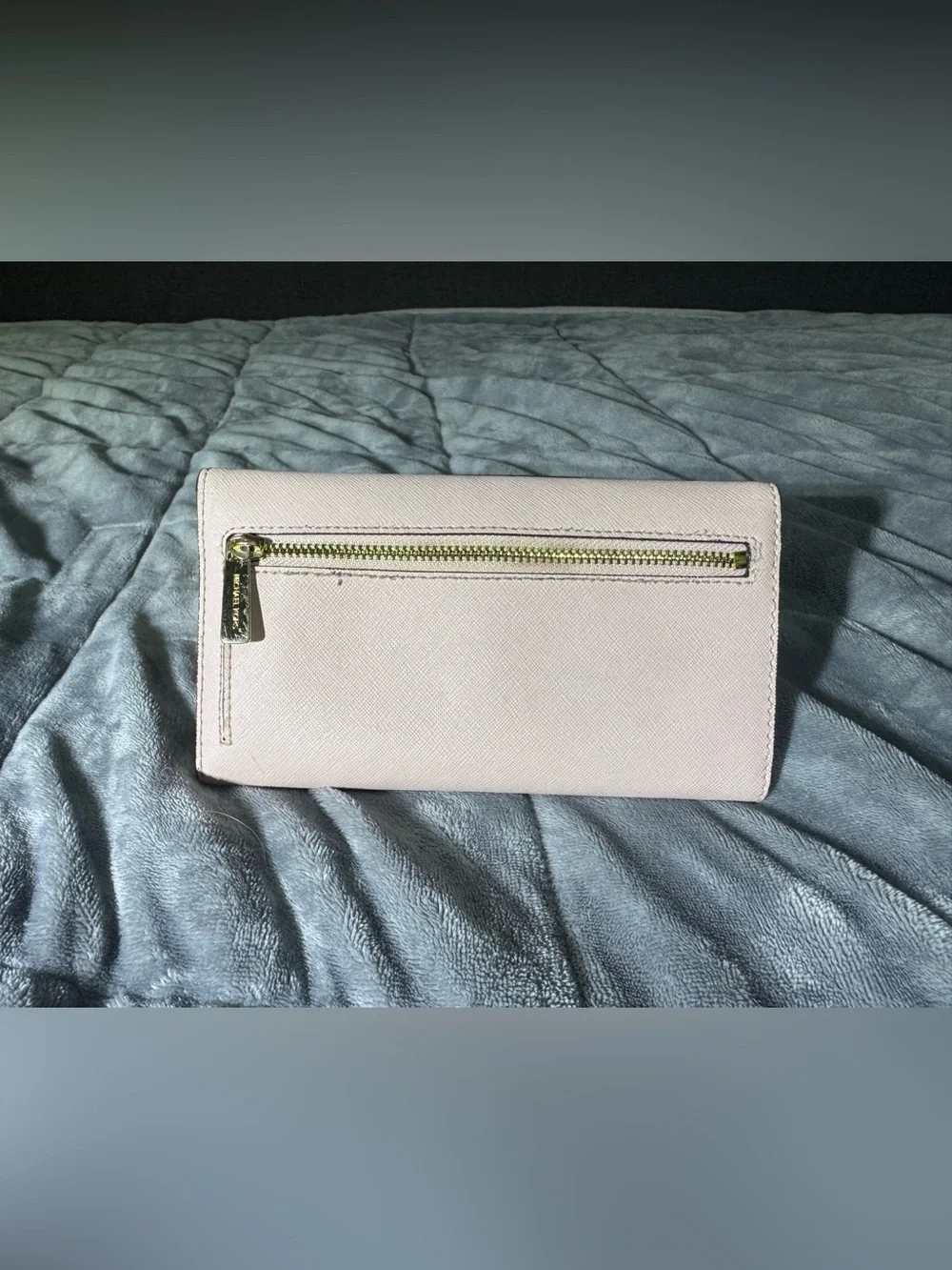 Michael Kors Light Pink Saffiano Wallet with Gold Logo